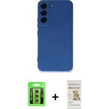 Pileli Store Pilelistore™ Galaxy S23 Kılıf Ahenk Serisi - Siyah Mat Seramik Nano Ekran Koruyucu + Raze Metal Kamera Lens - Yl
