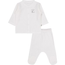 Civil Baby Ayıcık Baskılı 1-9 Ay Pijama Takımı - Ekru