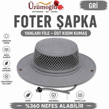 Üzümoğlu Foter Şapka Yanları File Nefes Alabilir Outdoor Kamp Balıkçılık Şapkası