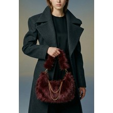 Vivazzaluxe Vintage Peluş Kürk Model Sonbahar, Kış Tote Bag Kadın El, Omuz, Çapraz Çanta