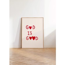Ninastore Tanrı Iyidir Sanat Baskısı: Minimalist Hristiyan Posteri (Baskı)