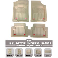 Alberto Rossi Fiat 500E 2023 Model Uyumlu Enerox Bej 5d Havuzlu Paspas Universal-Yumuşak Kaymaz Taban