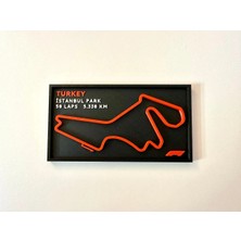 Marsis Design F1 Mini Türkiye Pisti - Formula 1 Yarış Pisti Renkli Dekoratif Mini Tablo - 13 x 7cm