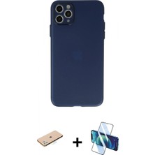 Pileli Store Pilelistore™ iPhone 11 Pro Max Kılıf Atlas Minimal Prime - Siyah 3D Antistatik Seramik Nano Ekran Koruyucu + Renkli Kamera Lens Koruma Cam - Mı