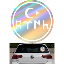 Sticker Usta Göktürkçe Türk Göktürk Yazı Türk Bayrağı Hologram Janjan Sticker Araba Oto Motosiklet Karavan Sticker 00210