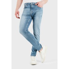 Boss Logolu Slim Fit Normal Bel Dar Paça Jeans Erkek Kot Pantolon 50556896 414