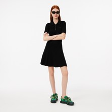 Lacoste Kadın Slim Fit Kısa Kollu Polo Yaka Siyah Elbise