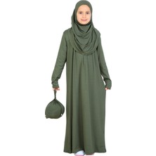 Modish Group Kız Çocuk Namaz Elbisesi – Yumuşak Viskon Giyim Abaya & Hijab + Çanta Seti