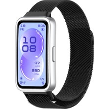 Sneezy Huawei Band 11 / 11 Pro Ile Uyumlu Manyetik Milanese Loop Metal Kordon