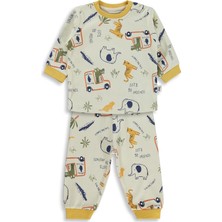 Civil Baby Araba Baskılı 6-18 Ay Pijama Takımı - Hardal