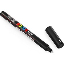 Aesco - Uni Pc-1mr Art Boya Marker Kalemi - 0,7 mm - Siyah Beyaz - 2'li Paket