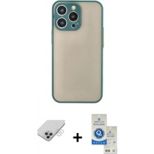 İlk El Grup Pilelistore™ iPhone 14 Pro Max Kılıf Ahenk Çizgi Serisi - Şeffaf Royal Nano Ekran Koruyucu + Band Metal Kamera Lens - Gs