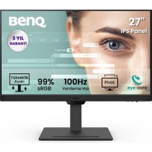 Benq GW2790T 27'' IPS Full Hd 100 Hz 2xhdmı Dp 2WX2 Hoparlör Pivot Ergonomik Eye-Care Ev Ofis Monitörü