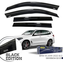 Niken Bmw X5 Cam Rüzgarlığı Siyah Kromlu 4'lü 2019+ Sonrası Uyumlu