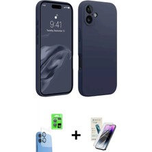 İlk El Grup Pilelistore™ iPhone 16 Kılıf Kozmos Yansıma Özel Seri - Şeffaf Pasifik Cam Ekran Koruyucu + Raze Metal Kamera Lens - Lt