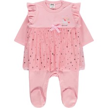 Civil Baby Yıldız Empirme Unicorn Baskılı 1-9 Ay Pijama Takımı - Pembe
