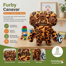 Tigoes Fuggler Leopard Peluş Canavar 25 cm Üç Gözlü Vahşi Tasarım Dişlek Komik Hediyelik Figür