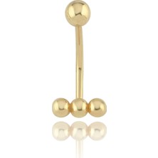 Cherry By Özkonak Gold Bubble Altın Göbek Piercing