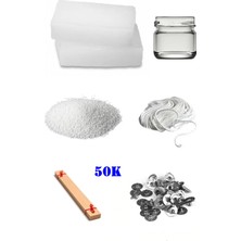 OEM 50K Mum Yapım Başlangıç Seti 500GR Parafin Kavanoz Fitiller Stearin Evde Mum Yapımı
