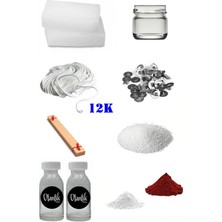 OEM 12K Mum Yapım Başlangıç Seti 1kg Parafin Kavanoz 2 Esans 2 Boya Fitiller Stearin Evde Mum Yapımı