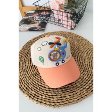 Miniğimin Cicileri 5-8 Helikopter Bear Desenli Unisex Çocuk Şapka - Krem