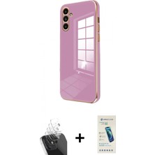 Pileli Store Pilelistore™ Galaxy A25 5g Kılıf Yankı Serisi - Şeffaf Pasifik Cam Ekran Koruyucu + Kamera Lens Koruma Cam - Sf