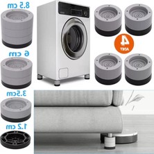 Aesco Tineke Beyaz Eşya Ayağı Çamaşır Makinesi Mobilya Titreşim Önleyici Kaydırmaz ve Yükseltici 4 Lü Set (6 Cm)