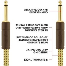 Aesco Deluxe Serisi Gitar Enstrüman Kablosu, 3 M, Düz/düz, Tüvit