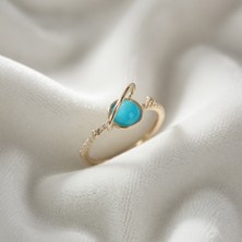 Lumina Gold Renk Zirkon Taşlı Satürn Model Kadın Yüzük