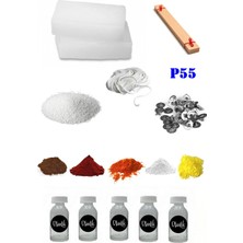 OEM P55 Mum Yapım Başlangıç Seti 500GR Parafin 5 Esans 5 Boya Fitiller Stearin Evde Mum Yapımı
