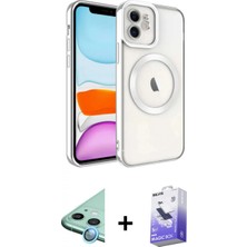 Pileli Store Pilelistore™ iPhone 12 Kılıf Nova Işık Özel Seri - Siyah Bilvis 5in1 5d Magic Hayalet Cam Ekran Koruyucu + Raze Metal Kamera Lens - Mı