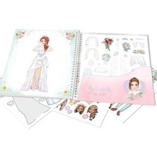 Aesco 13529 Topmodel Dress Me Up - Boyama Kitabı Seti, Boyama Için 24 Sayfa, 11 Çıkartma Yaprağı Dahil