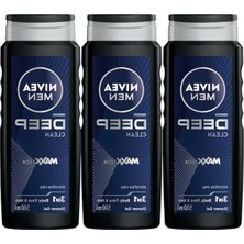 Aesco Men Erkek Deep Dimension Banyo ve Duş Jeli 500ML, 3'ü1 Arada Komple Bakım, Vücut Saç Yüz