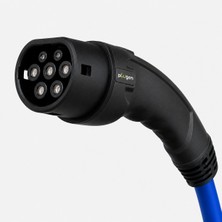 Plugen Line 2 Elektrikli Araç Şarj Kablosu 22 Kw 3 Faz 32A Mavi-Siyah Soket 10 Metre