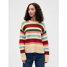 Gap Kadın Çok Renkli Cashsoft Relaxed Bisiklet Yaka Tunik Kazak