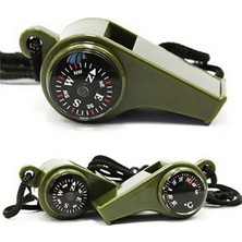 Mobee 3'ü 1 Arada Acil Durum Düdüğü Pusulalı Termometreli Kamp Survival Düdük Taşınabilir MKMP-0042