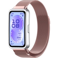 Sneezy Huawei Band 11 / 11 Pro Ile Uyumlu Manyetik Milanese Loop Metal Kordon