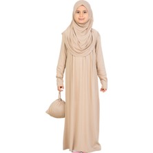 Modish Group Kız Çocuk Namaz Elbisesi – Yumuşak Viskon Giyim Abaya & Hijab + Çanta Seti