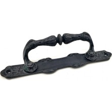 MGN Antika Tarz Dekoratif Pirinç Dar Yan Çekme Kapı Kolu - 225X37 Mm, Oksit