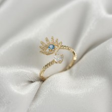 Lumina Gold Renk Göz Model Zirkon Taşlı Kadın Yüzük