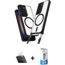 Pileli Store Pilelistore™ Galaxy S23 Plus Kılıf Atlas Doku Koleksiyonu - Siyah 5d Eko Cam Ekran Koruyucu + Kamera Lens Koruma Cam - Sf