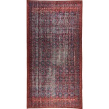 Pera Halı Fuşya Pembe ve Kırmızı Desenli Vintage Halı - Outlet - FL15011BOU