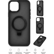 Akbix Accessory iPhone 11 Pro Max Uyumlu Siyah Magsafe Destekli Standlı Kılıf