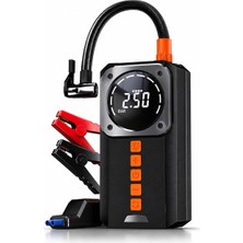 UltraTekno Taşınabilir Dijital Hava Kompresörü 150 Psı | Akü Takviye Özellikli | 8.000 Mah Powerbank | LED Fener | Araç Lastik Şişirme Pompası