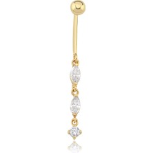 Cherry By Özkonak Double Markiz Altın Göbek Piercing