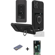 Pileli Store Pilelistore™ iPhone 12 Pro Kılıf Vadi Form Prime - Şeffaf 360 Full Body Arka Koruyucu + Renkli Kamera Lens Koruma Cam - Sı