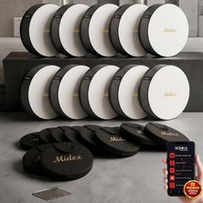 Midex BR-811X 10'lu Bendir Def Toptan Paket Akort Ayarlı El Tutma Oyuklu Çantalı