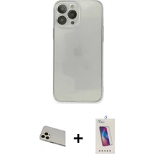 İlk El Grup Pilelistore™ iPhone 13 Pro Max Kılıf Ahenk Doku - Siyah Joko 5d Cam + Rainbow Kamera Lens Koruma Cam - Regd