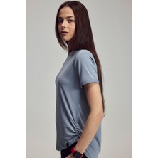 Scorp Aria Sırt Detaylı Kadın Spor Tişört Gri