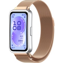 Sneezy Huawei Band 11 / 11 Pro Ile Uyumlu Manyetik Milanese Loop Metal Kordon